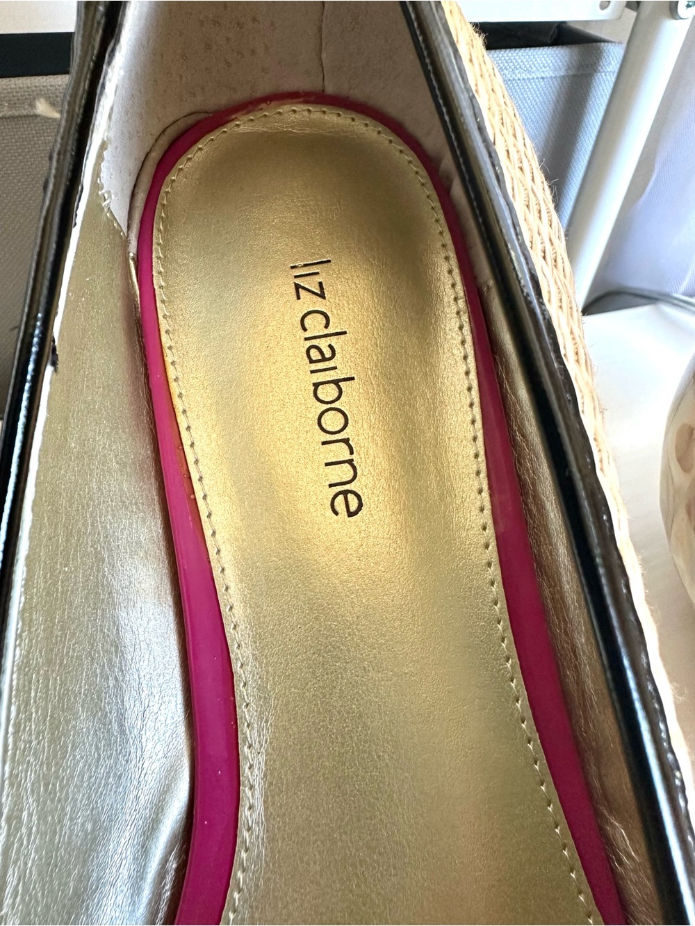 Liz Claiborne Aleya Raffia Ballet Flats Woven Coastal Natural Black Size 9M - Picture 3 of 9